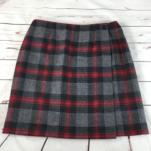 Talbots Dresses & Skirts - Talbots Plaid Wool Blend Wrap Skirt Size 14